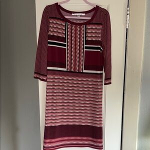 Chico's Burgundy Geometric Dress